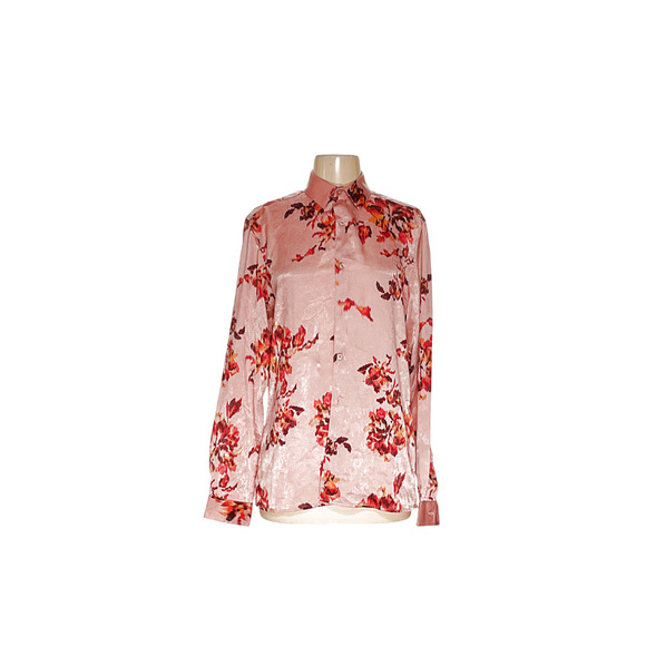 INC International Concepts Pink Floral Button-Up Top - Picture 1 of 4